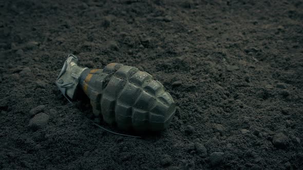 Grenade On The Ground Moving Shot