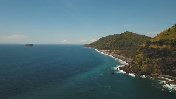 Tropical Landscape Sea Beach Mountains