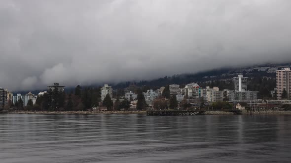 Time Lapse of a Modern City Buildings on the West Pacific Ocean Coast