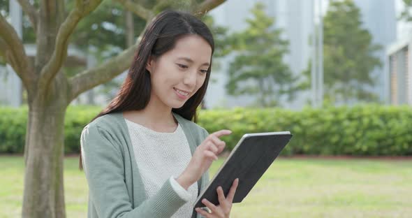 Asian woman use of tablet computer