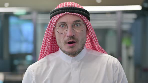 Middle Aged Arab Man Feeling Shocked