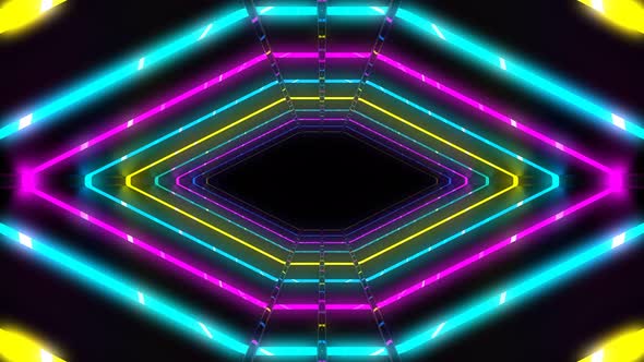 Vj Neon Colorful Light Tunnel