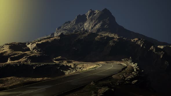 Panoramic View of the Atlantic Ocean and the Road in the East Fjords