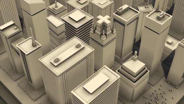 3d architectural scale model of big modern city