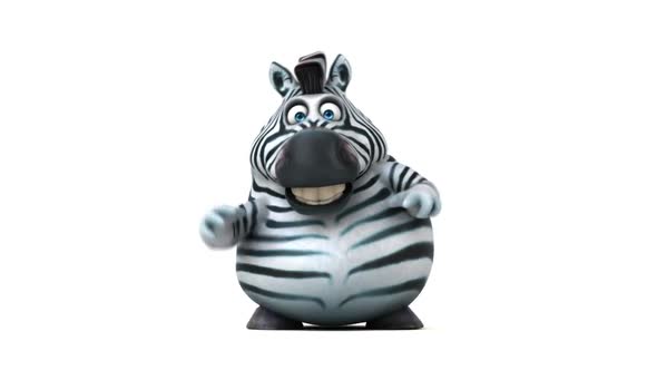 Fun 3D cartoon Zebra dancing