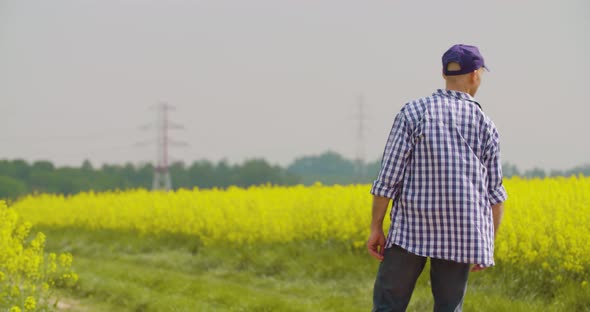 Farmer Working at Farm Agriculture