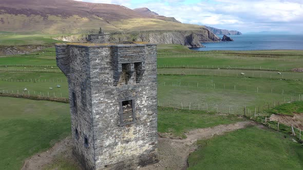 Aerial View of the Napoleonic Signal Tower in Malin Beg  County Donegal Ireland