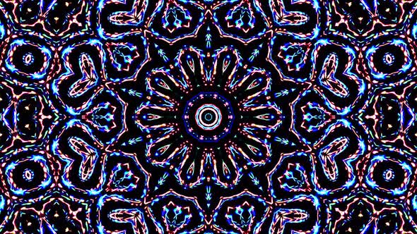 Bright abstract light flickering streaks set full color, kaleidoscope