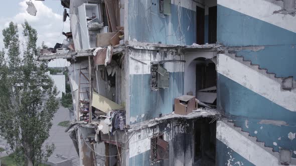 Residential Building Destroyed By the War in Ukraine