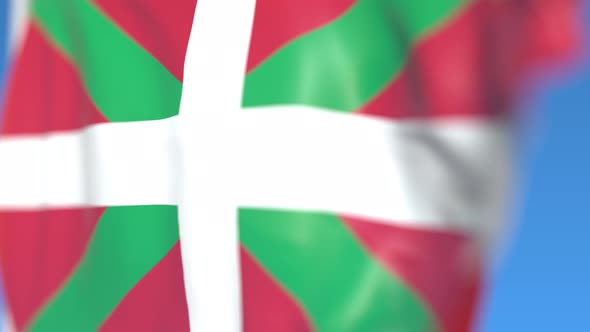 Waving Flag of Basque Country in Spain