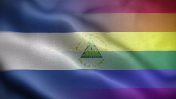 LGBT Nicaragua Flag Loop Background 4K