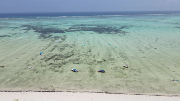 Beautiful Landscape of the Indian Ocean Near the Shore of Zanzibar Tanzania