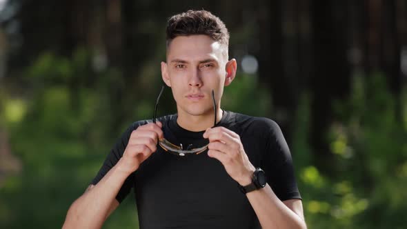 Portrait of Trail Runner in Glasses