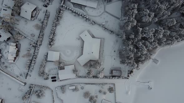 Beautiful Top Down Winter Shot From Drone