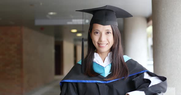 Young asian woman get graduation