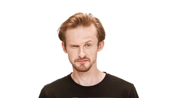 Young Handsome Man Smiling Showing Okay Over White Background