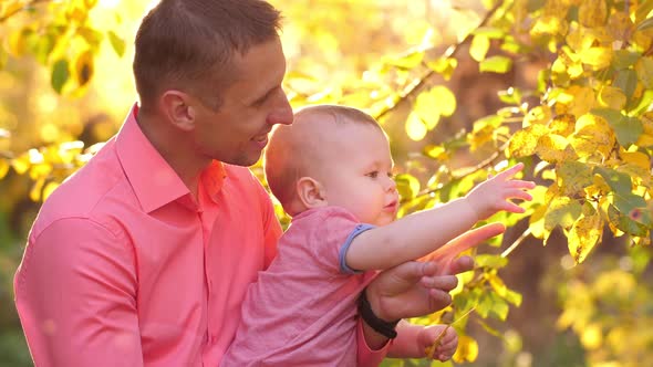 Father with the Child on Nature