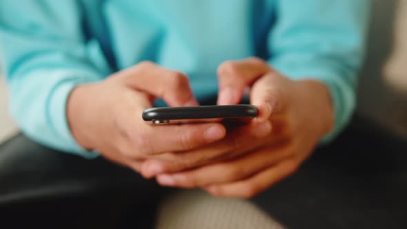 African American Man Using Smartphone