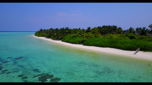 Aerial view travel of tropical sea view beach time by blue lagoon with bright sandy background of a 