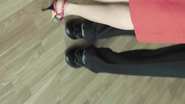 Tango Dancers Feet While Dancing Vertical Video