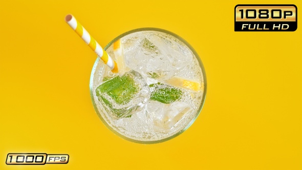 Glass of Lemonade with Straw
