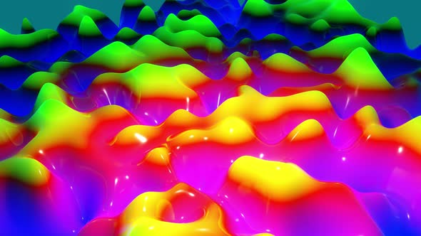 Looped Animation Rainbow Color Surface