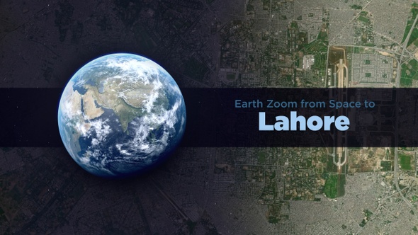 Lahore (Pakistan) Earth Zoom to the City from Space alt