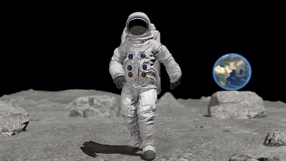 Dancing of Astronaut on the Moon