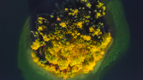 Spinning Above Island, Aerial View