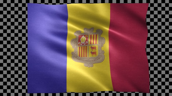 Andorra waving flag looped