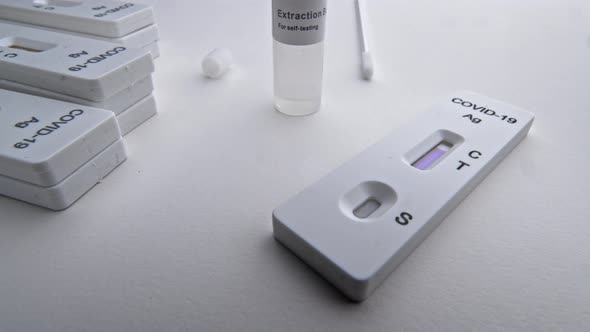 Home antigen rapid test showing negative result