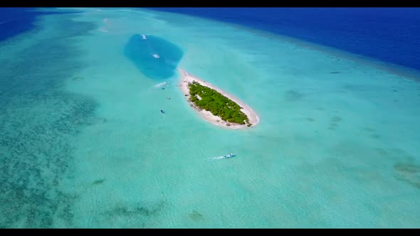 Aerial panorama of beautiful sea view beach lifestyle by shallow sea and white sand background of a 