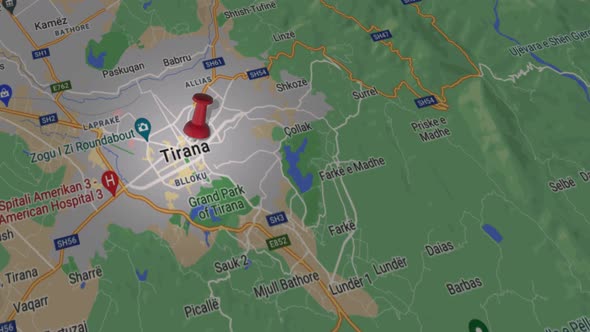 Tirana On Map 4K