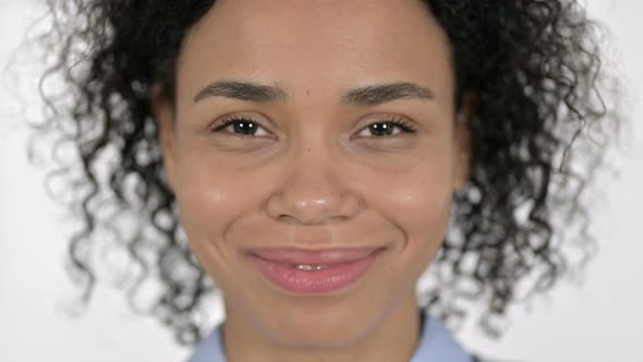 Close Up of Face of Smiling Young African Woman