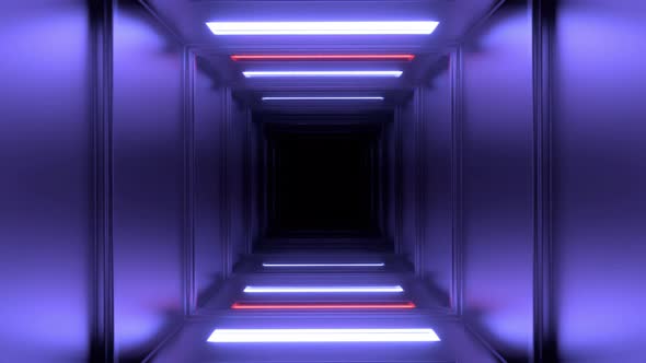 Looping Square Tunnel with Neon Walls