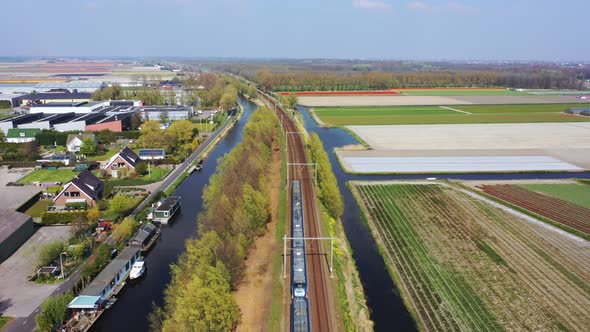 Aerial View of a Fast Train, Holland