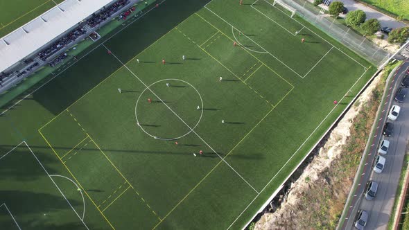 Soccer Players Aerial View