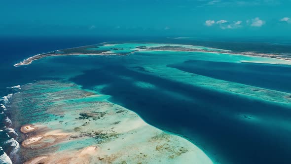 Los Roques caribbean island Venezuela. Tropical scenery. Travel destination.