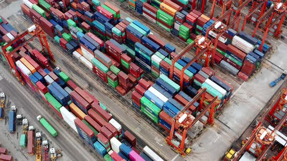 Cargo Container Port in Hong Kong