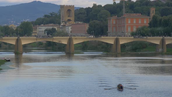 People paddling on a river