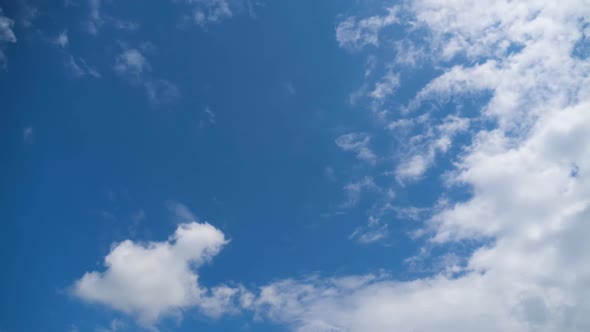 Clouds Move Smoothly in the Blue Sky. Timelapse