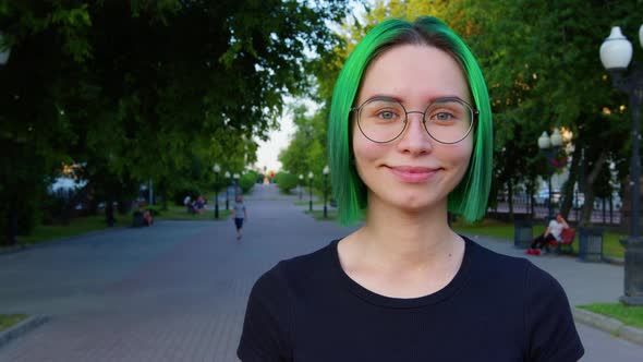 Girl Looking at Camera Smiling