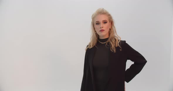 Young Girl Model Posing For A Photo In The Studio