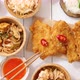Chinese Style Deep Fried Battered Chicken Served with Sweet and Sour Sauce Vegetable Salad and - VideoHive Item for Sale
