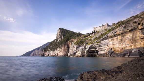 4K Time-lapse Zoom Seascape at Porto Venere, Liguria Italy