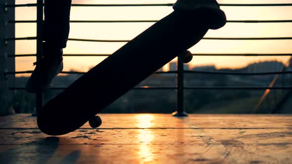 Person Doing Trick on a Skateboard, Slow Motion