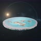 Flat Earth animation in deep space. Overview of flat Earth slowly rotating in space. Light grading - VideoHive Item for Sale