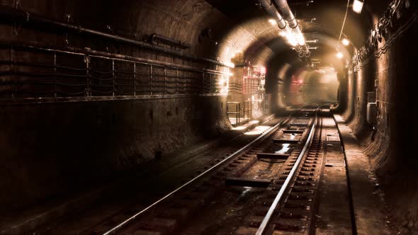 Dark Old Abandoned Metro Subway Tunnel