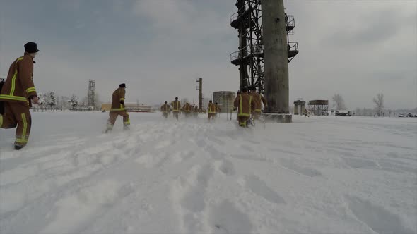 Firefighters   Training On Snow