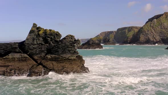 The Rocky Coastline of the Godrevy Heritage Coast in Cornwall UK